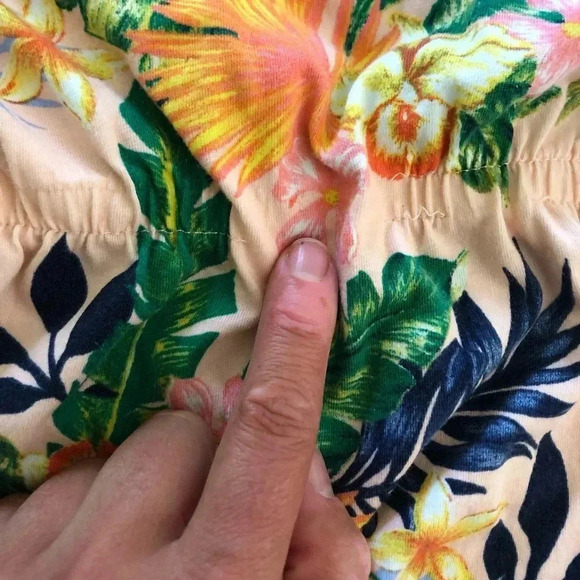 Gap kids tropical flower flounce dress small 6-7 peach pink floral short sleeve - Picture 8 of 9